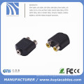 2 RCA hembra a 3,5 mm estéreo hembra divisor adaptador de audio